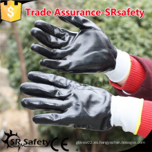 SRSAFETY Guantes de nitrilo revestidos con forro de punto de calibre 13, guantes de trabajo de seguridad, guantes de trabajo con recubrimiento de nitrilo